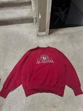 Vintage 90s University of Alabama Crimson Tide Embroidered Crewneck Sweatshirt L
